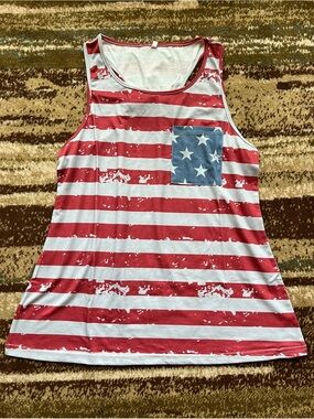 Patriotic American Flag Bow Back Tank Top
